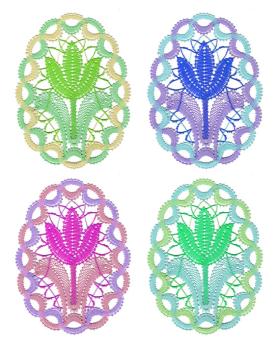 Preview: 643 Klöppelbrief  Osterei "Tulpe"